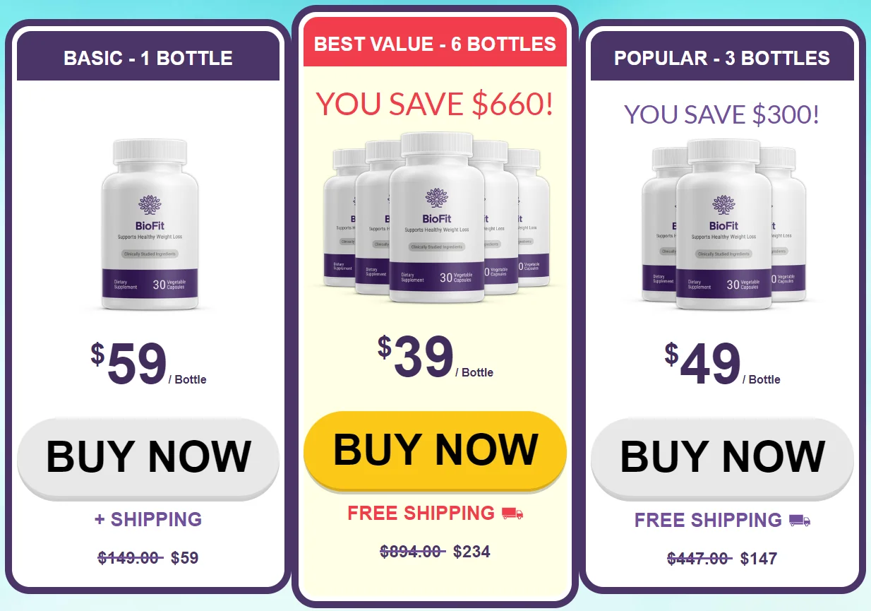 BioFit Review - Pricing Options