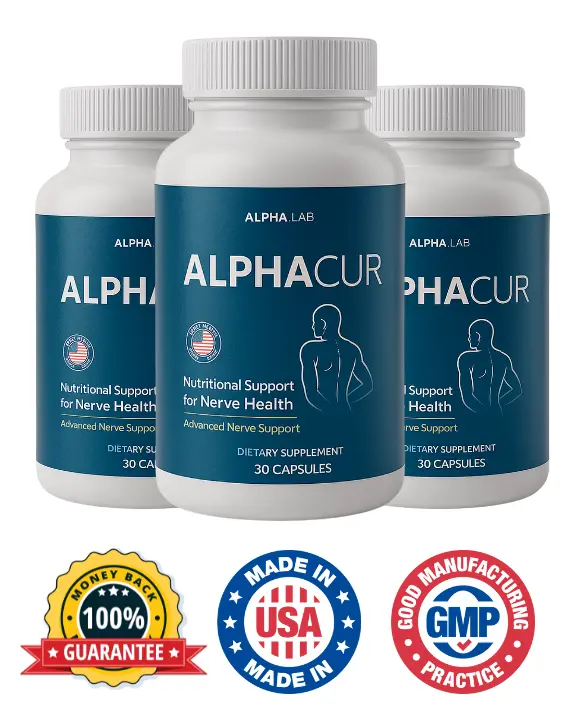 AlphaCur Official Nerve Support Supplement Bottle