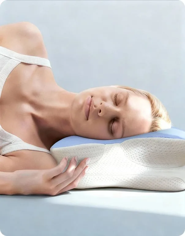 Melara Max Pillow review — real user showing ergonomic neck support