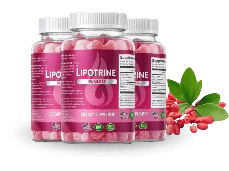 LipoTrine Reviews Bottle Details 2026 Triple G Weight Loss Gummy Berberine EGCG Gingerol Okinawa