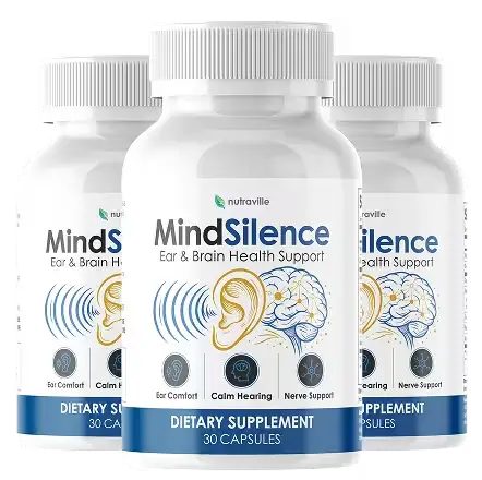 MindSilence Reviews 2026 3 Bottle Tinnitus Relief Supplement 7 Ingredients 365 Day Guarantee