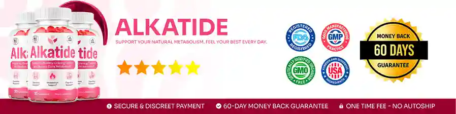 AlkaTide Ingredients — Verified from Official Page alkatide ingredients — apple cider vinegar pectin citric acid metabolism gut health fat burning natural gummy