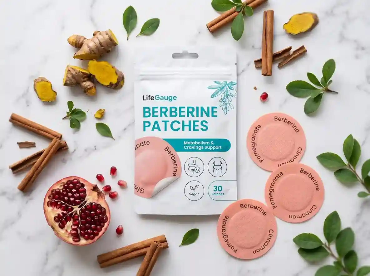 LifeGauge Berberine Patches Ingredients — Verified berberine patches ingredients — berberine extract pomegranate l-glutamine b-complex cinnamon chromium transdermal